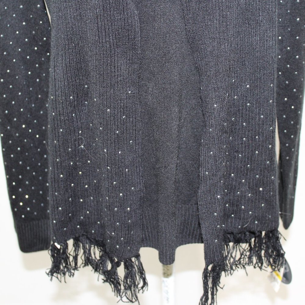 Karen Scott Black Sequined Sweater with‎ Scarf NWT - Picture 3 of 8
